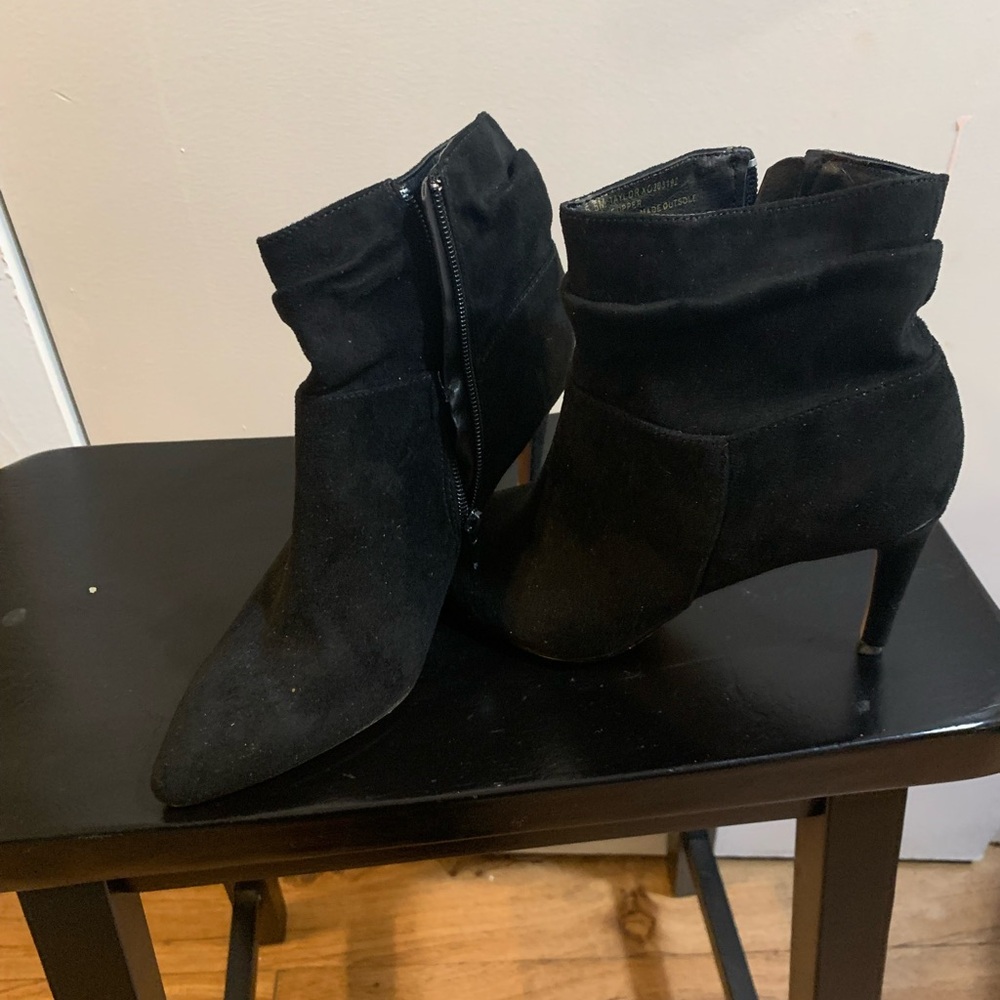 Taylor Black Suede Heeled Boots
